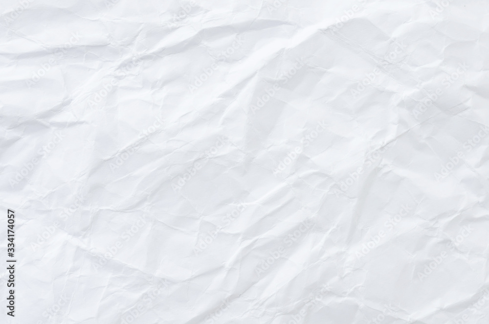 white crumpled paper texture background.	