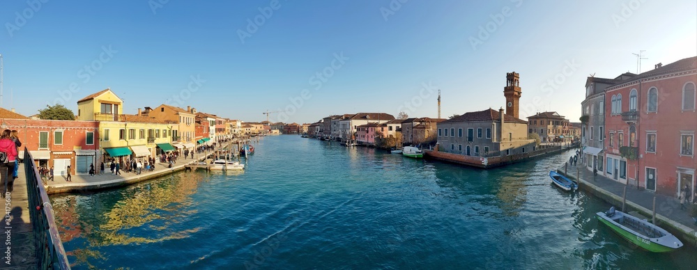 Panorama of Murano, Venice Italy