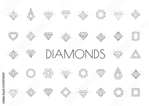 Jewels diamond icons. 