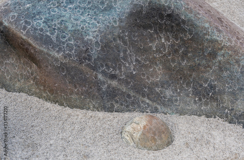 Collered Stone in Sand photo