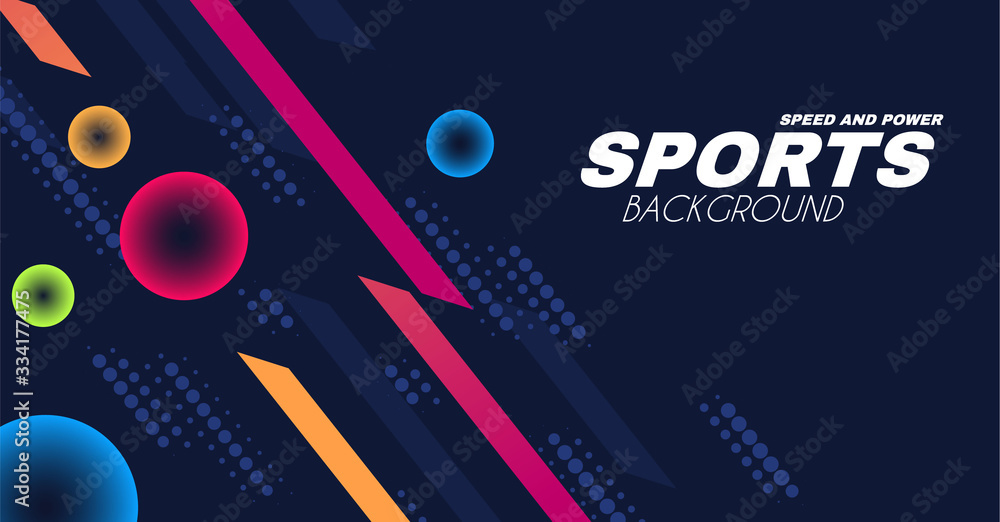 Abstract sport background with moving geometric elements. Trendy design.