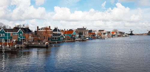 Houses on the river. Travel in Netherlands