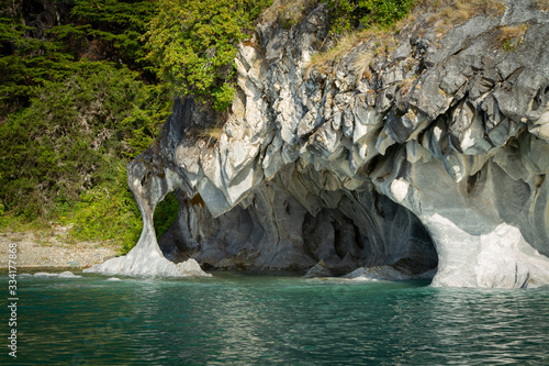 Marmól cathedrals, located in Puerto Río Tranquil, Aysén region (Patagonia), Chile.
