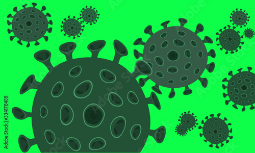 coronavirus in a green background