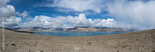 Panorama Karakul Lake Tajikistan photo