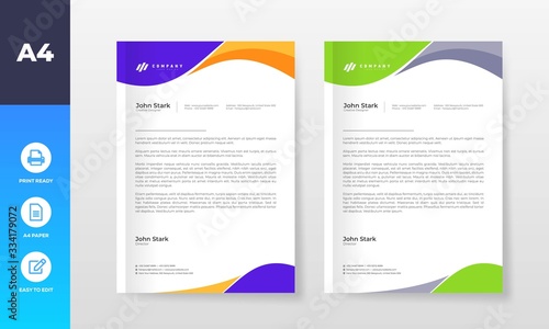 Colorful and Modern Business letter head templates for your project, Vector design illustration.