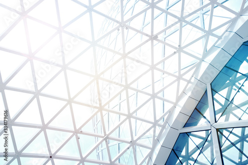 Steel structure geometry construction with sky as the background .
