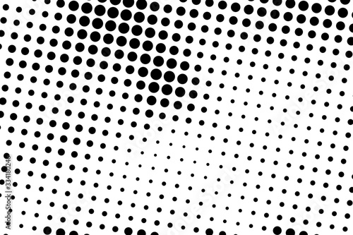 An abstract black and white halftone background image.