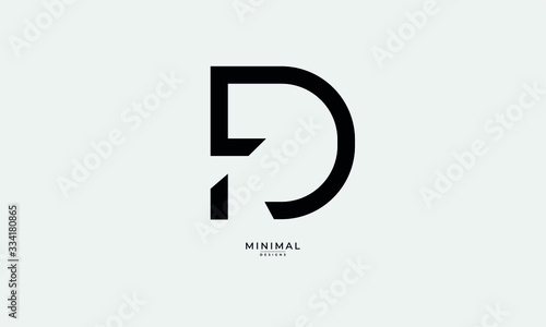 Alphabet letter icon logo FD