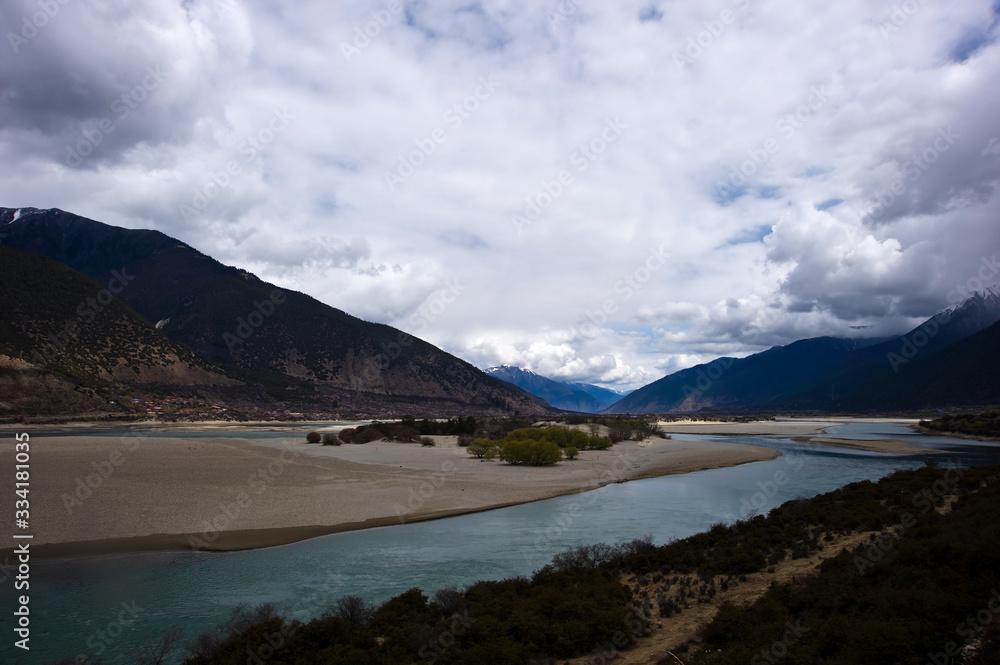 lake and mountains in Himalaya Tibet, China lake and mountains in Himalaya Tibet, China