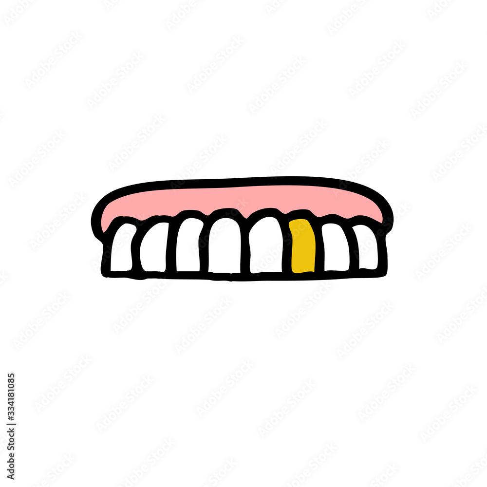 false jaw doodle icon, vector illustration false jaw doodle icon, vector illustration