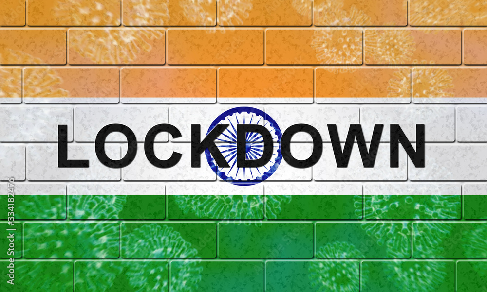 Obraz premium India lockdown to stop covid19 epidemic and outbreak - 3d Illustration