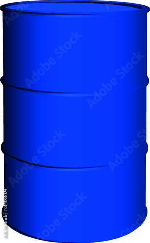 blue steel barrel realistic vector illustration