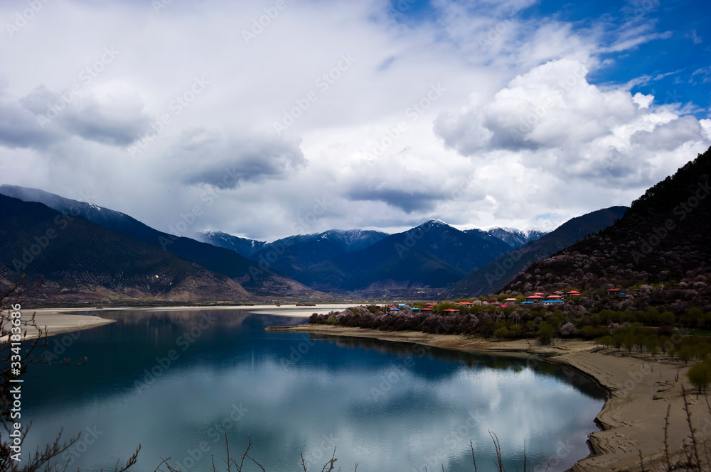 wonderful lake and mountain in Tibet, China  