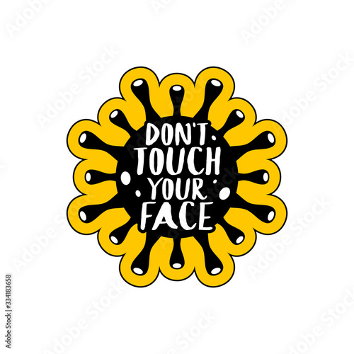 Coronavirus vector element isolated. Do not touch your face