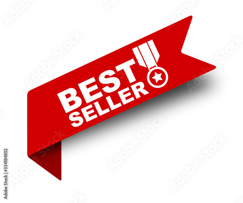 red vector illustration banner best seller