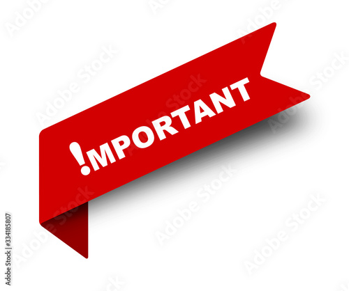 red vector illustration banner important