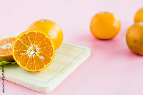 Orange on pink background f...