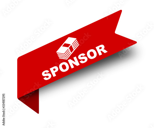 red vector illustration banner sponsor
