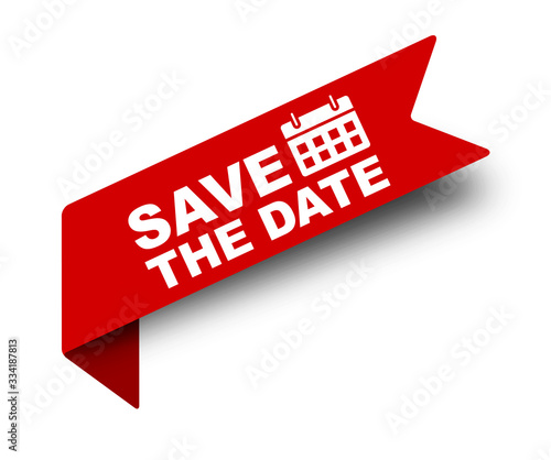 red vector illustration banner save the date