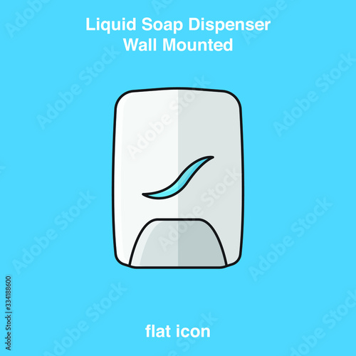 Hand wash. Hand sanitizer. Alcohol-based hand rub. Rubbing alcohol. Wall mounted soap dispenser. Wall hanging hand wash container. Protection from germs such as coronavirus (Covid-19) icon design