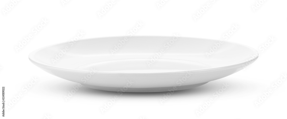 empty white plate on white background empty white plate on white background