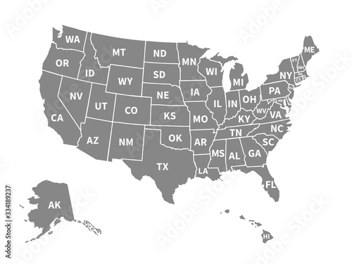 Usa map. Infographic us map with states and pins, topographic info outline road, travel poster vote vector election president
