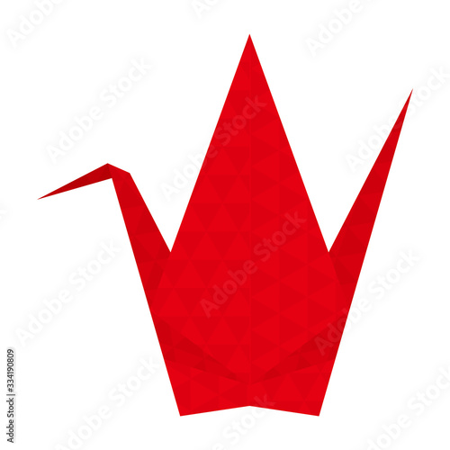 折り鶴のベクターイラスト 鱗文様