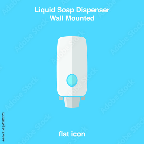 Hand wash. Hand sanitizer. Alcohol-based hand rub. Rubbing alcohol. Wall mounted soap dispenser. Wall hanging hand wash container. Protection from germs such as coronavirus (Covid-19) icon design