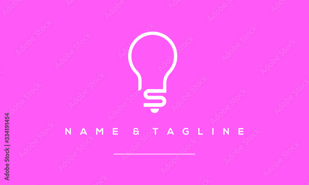 Alphabet letter icon logo S with a BULB Alphabet letter icon logo S with a BULB