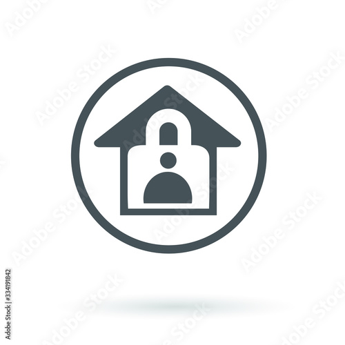 Stay home lockdown prevent spread of Cornavirus icon