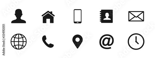 Contact icons set, vector illustration photo