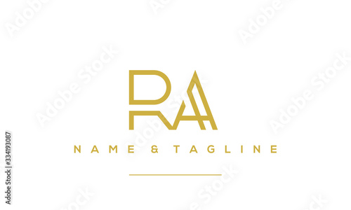 Alphabet letter icon logo RA