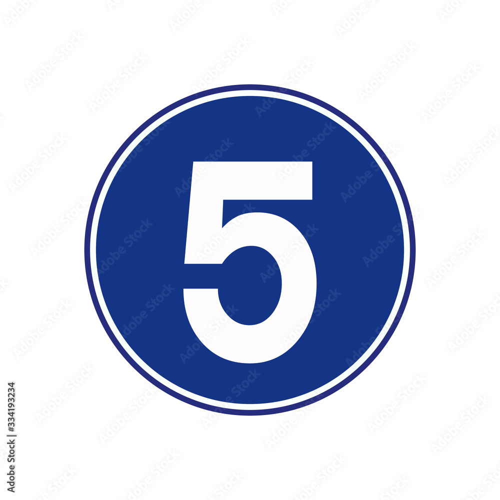 Speed Limit 5 Traffic Sign,Vector Illustration, Isolate On White Background Label. Speed Limit 5 Traffic Sign,Vector Illustration, Isolate On White Background Label.