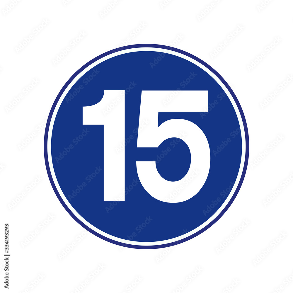 Speed Limit 15 Traffic Sign,Vector Illustration, Isolate On White Background Label. Speed Limit 15 Traffic Sign,Vector Illustration, Isolate On White Background Label.