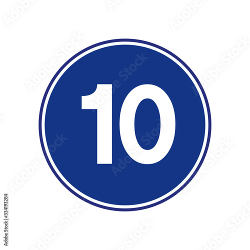 Speed Limit 10 Traffic Sign,Vector Illustration, Isolate On White Background Label.