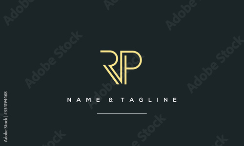 Alphabet letter icon logo RP