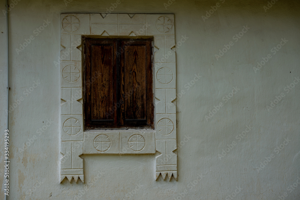 Fototapeta premium window rustic house, rustic, old house, village house