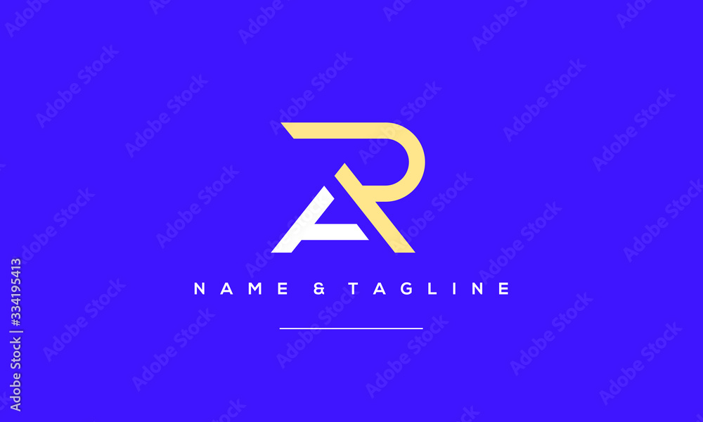 Alphabet letter icon logo AR Alphabet letter icon logo AR