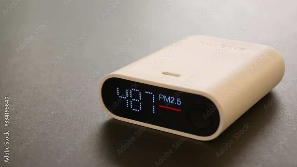 particle measuring pm2.5 in air with smog pollution contaminated in nature particle measuring pm2.5 in air with smog pollution contaminated in nature