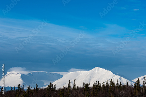 Snowy Mountains. Snow, Mountains, Valley, Landscape, Winter, Spring, Panorama © Vladimir