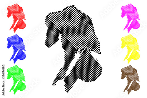 Port Vila City (Republic of Vanuatu) map vector illustration, scribble sketch City of Port Vila map