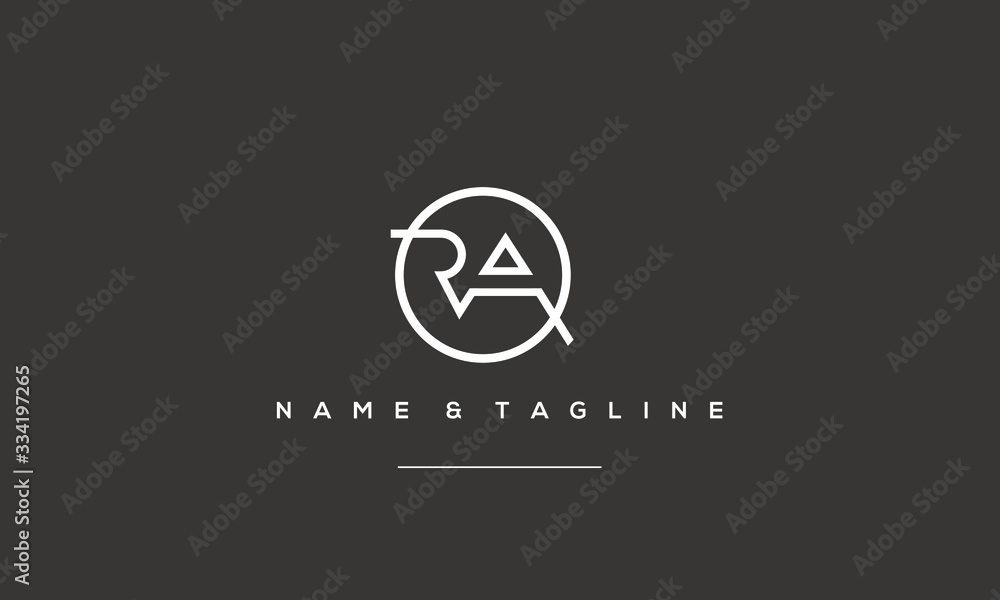 Fototapeta premium Alphabet letter icon logo RA