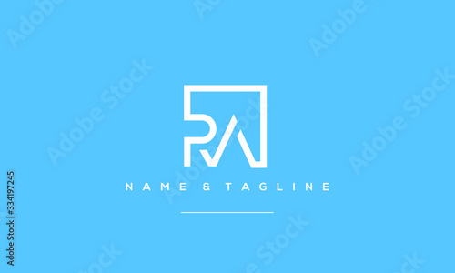 Alphabet letter icon logo  RA