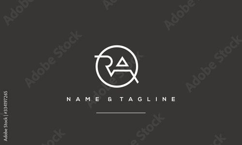 Alphabet letter icon logo RA