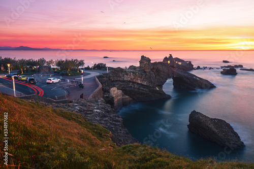 France Biarritz sunset rocher de la vierge