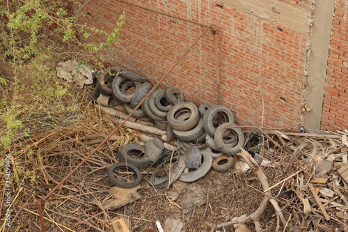 wheel of an old tractor