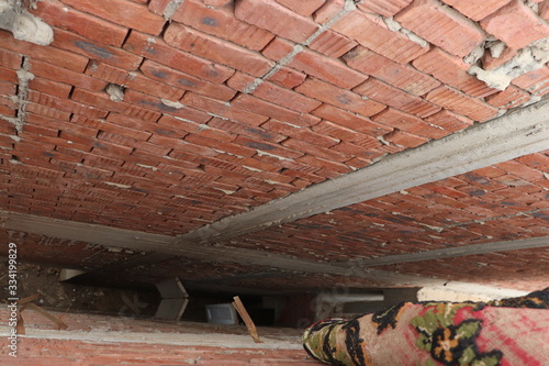 old brick wall of a house