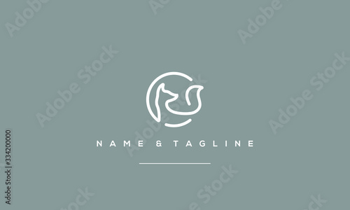 A line art icon logo of a FOX