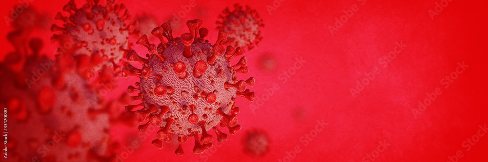 Coronavirus red - obrazy, fototapety, plakaty 